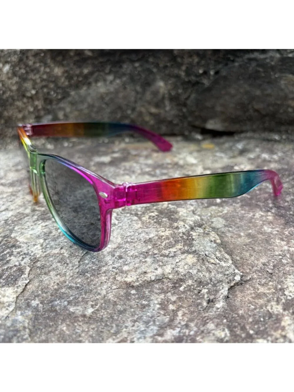 Rainbow Sunglasses Translucent Pride Gradient Ombre Frame Festival Eyewear Party
